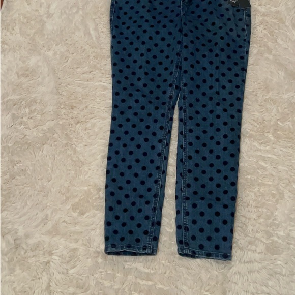 Crown & Ivy Womens Blue Skinny Jeans 10R with Polka Dot embellishments - Picture 7 of 15